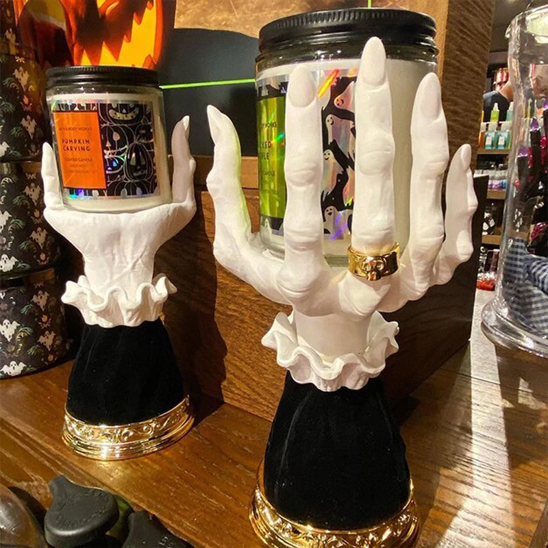 

Украшение Witch Hands для Хэллоуина, подставка для закусок, настольное украшение из смолы, изысканный домашний декоративный инструмент