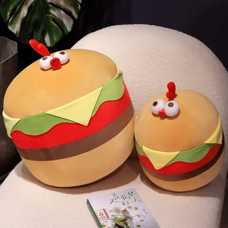 35-55 см креативная подушка для гамбургера Kawaii забавная еда курица плюшевая