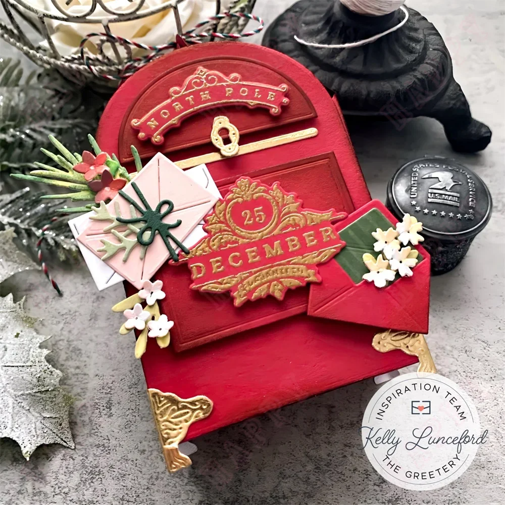 Новинка 2024 Рождественский трафарет с аркой большие штампы для резки металла