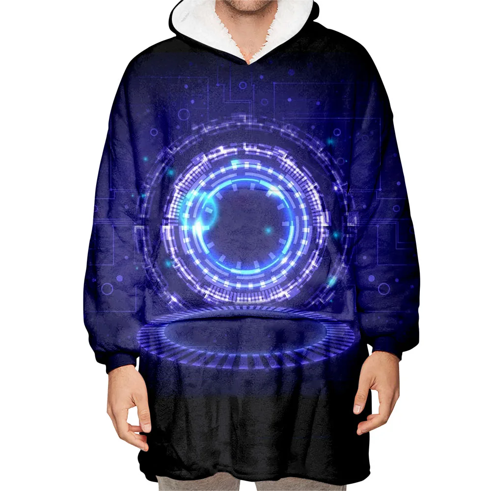 

Jumeast Blanket Oodie Fleece Hoodie Futuristic Cyberpunk Techwear Flipper Zero Hacker Hoodies For Men Baggy Hooded Sweatshirts