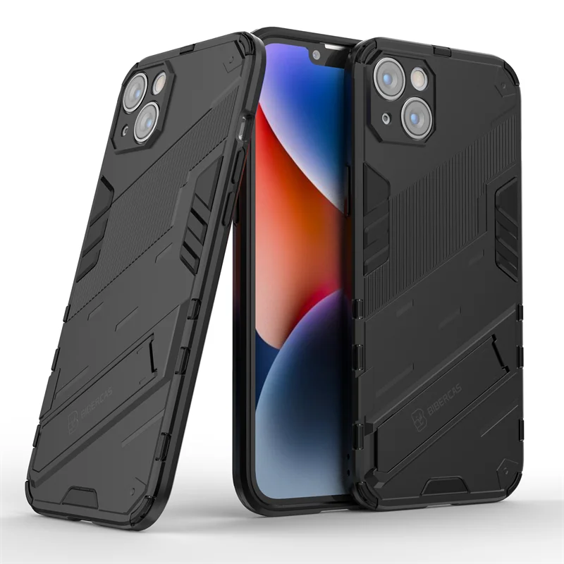 For iphone 14 Plus Case For iphone 14 Plus Cover Funda Capa Coque Armor Shockproof Holder Stand PC Back Bumper For iphone14 Plus
