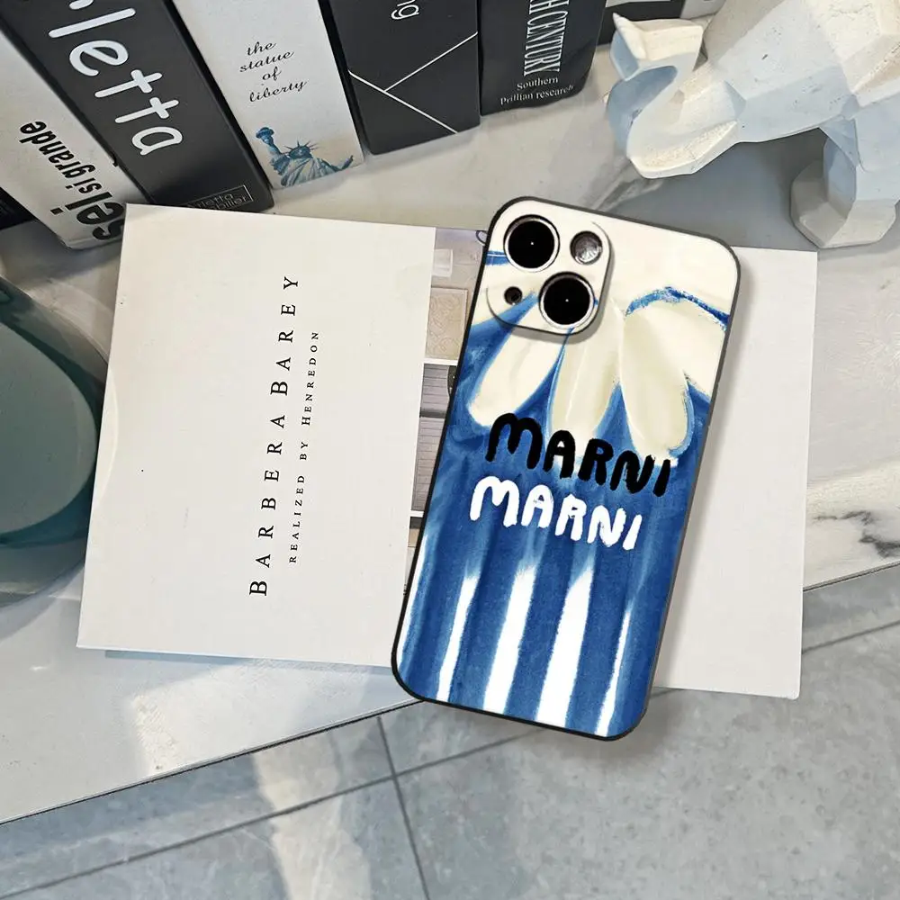 Фото Модный чехол M-Marni для iPhone 17 Air 16 15 14 Plus 13 12 11 Pro Max 16e, противоударный, прозрачный, с HD-защитой задней панели №3