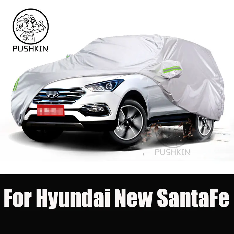 Full Car Covers Rain Frost Snow Dust Waterproof Protection Exterior Car Cover Anti UV Accessories For Hyundai New SantaFe