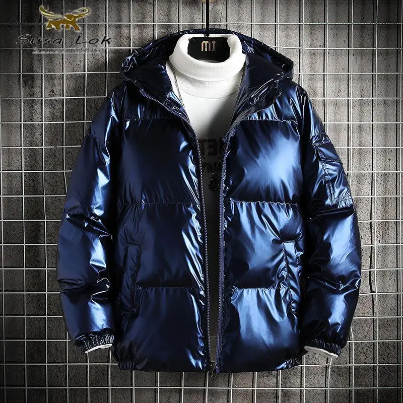 

2022 New Winter Men Parka Casual Jacket Fashion Color patchwork Outwear Thicken And Warm hooded Coat Slim Fit Dropshipping
