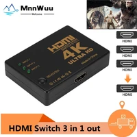 hdmi compatible switch 4k switcher 3 in 1 out hd 1080p video cable splitter 1x3 hub adapter converter for ps43 tv box hdtv pc