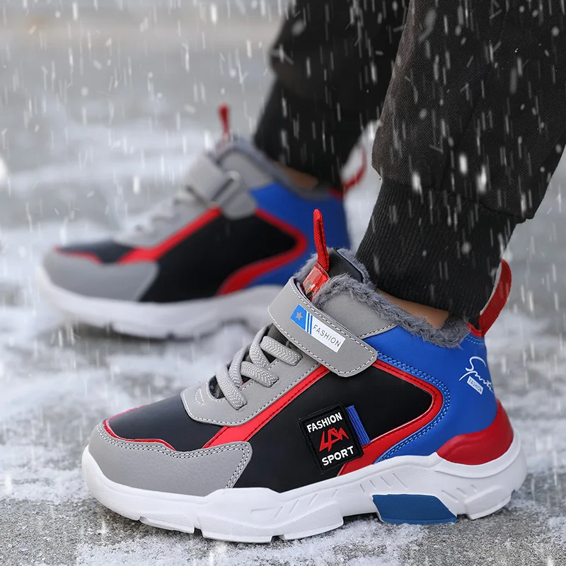 

Children Boots Shoes Winter Kids Snow Boots High Top Sport Children Shoes for Boys Sneakers Fashion Casual Leather Shoes