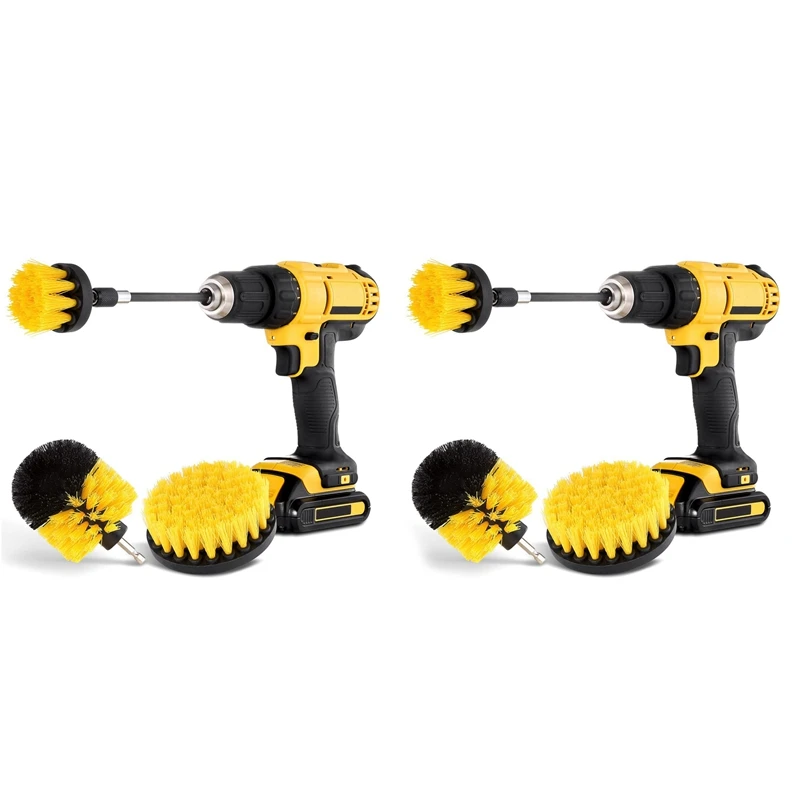 

Hot 8Pcs Combinate Drill Brush Power Scrubbing Brush Drill Spin Scrubber Electric Cleaning Brush Fixing For Car Bathroom
