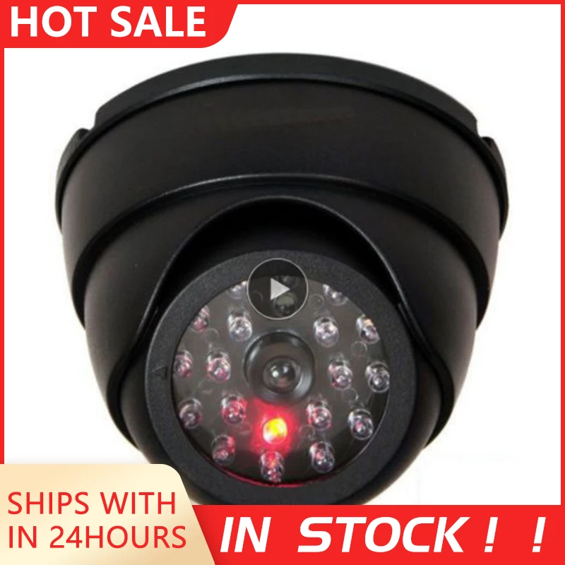 

Outdoor CCTV Fake Simulation Dummy Camera Home Surveillance Security Dome Mini Camera Flashing LED Light Fake Camera Black