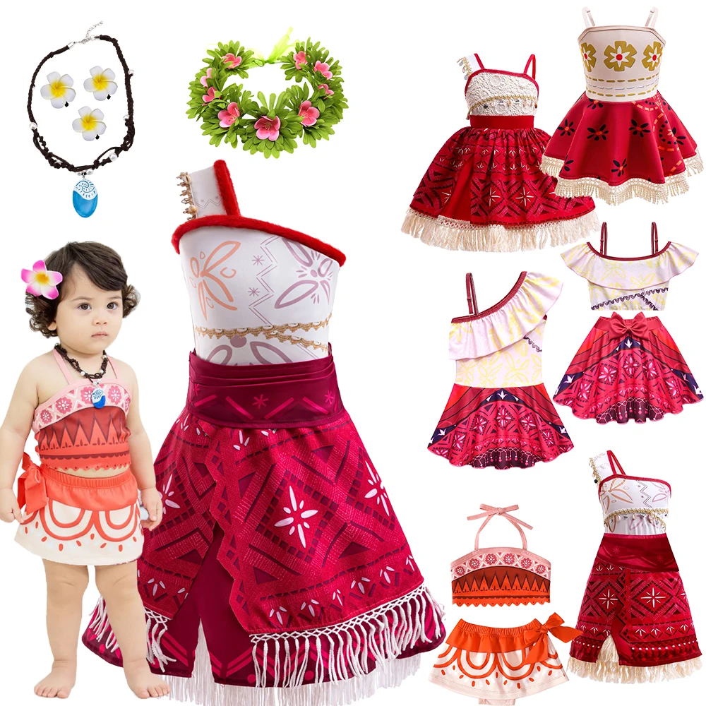 Костюм Моаны для девочек с персонажем фильма 2 платье принцессы дня рождения