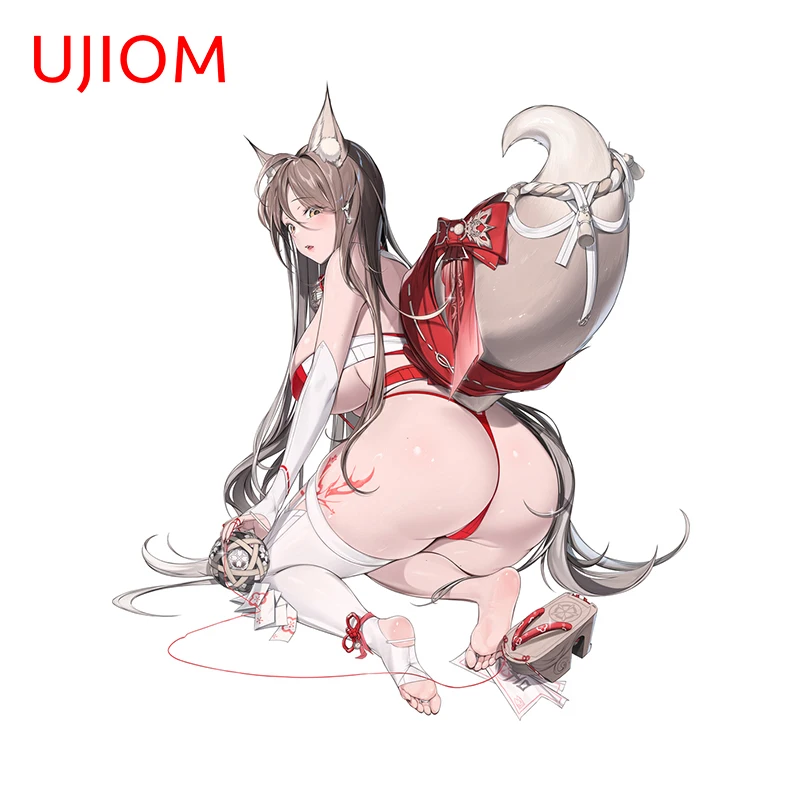 UJIOM 13 см × 11 7 пушистая лиса сексуальные аниме наклейки на стену чернила