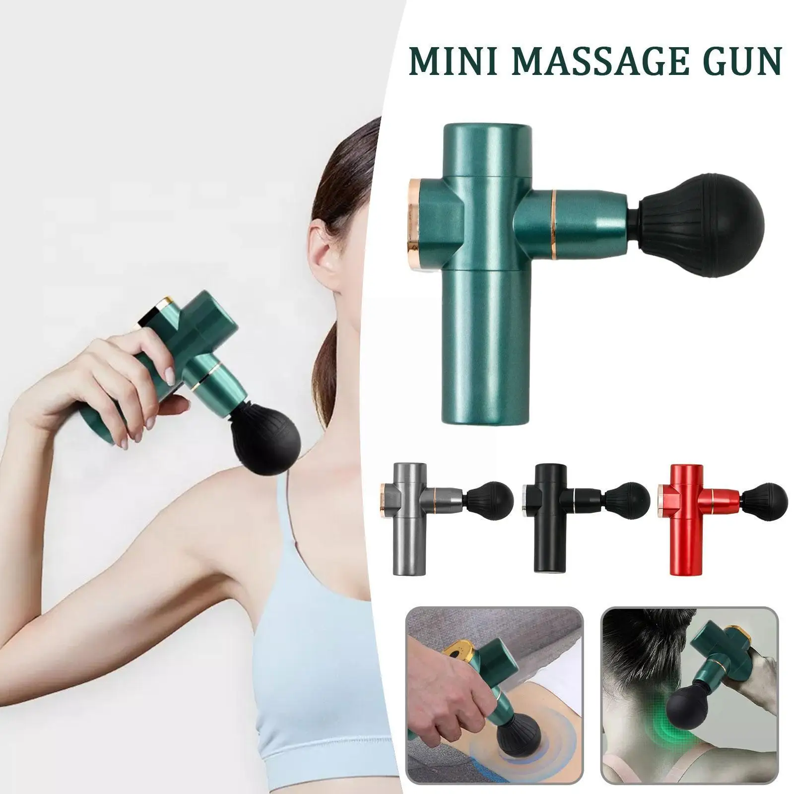 

1PCS Fascia gun MINI multicolor mini compact portable grab fascia massager fascia relaxer gun massage gun muscle S4B3