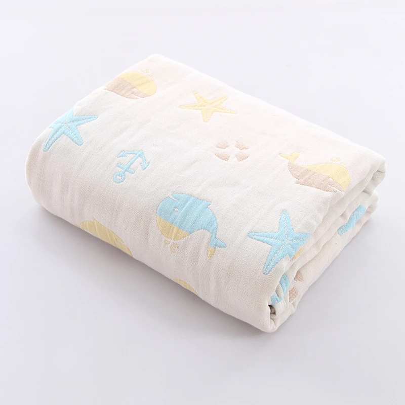 Newborn Baby Gauze Bath Towel Cotton 100 for Kids Children 105*105 CM
