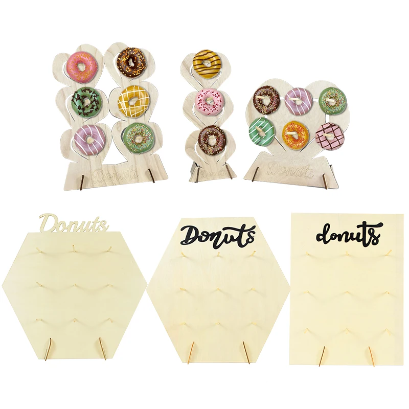 

Wooden Donut Display Stand Donuts Wall Display Holder Wedding Birthday Party Baby Shower Decoration Bagel Display Stand Holde