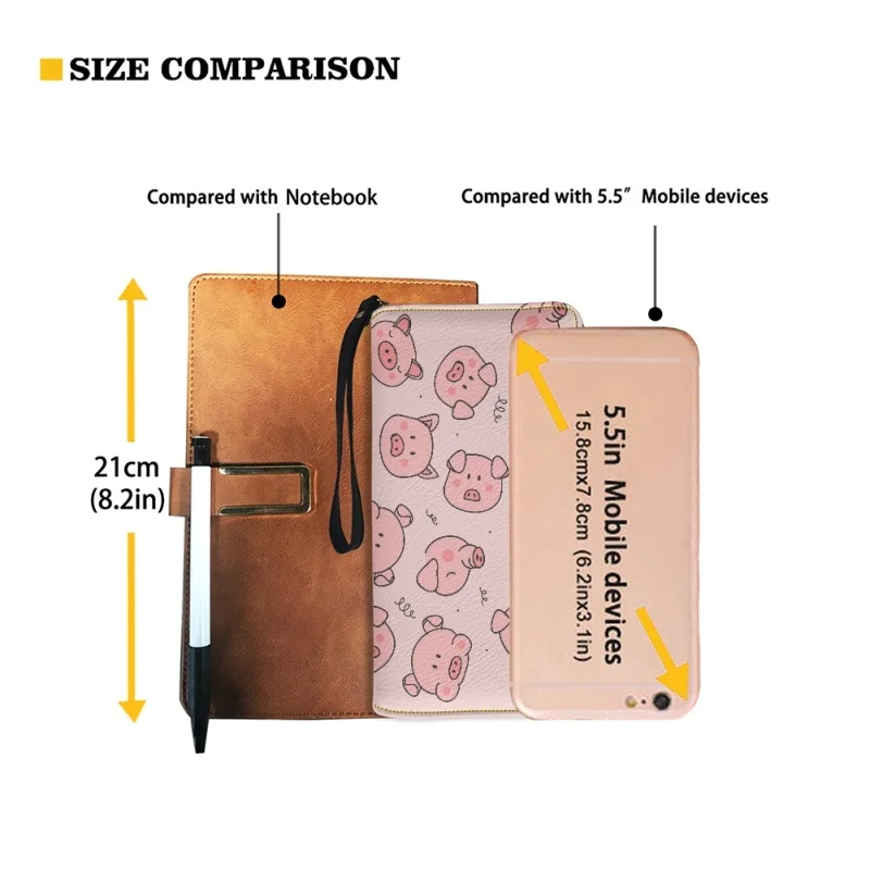 Belidome Pink Pig Wallet for Women Leather RFID Blocking Design Zip Around Card Holder Organizer Ladies Travel Clutch Wristlet