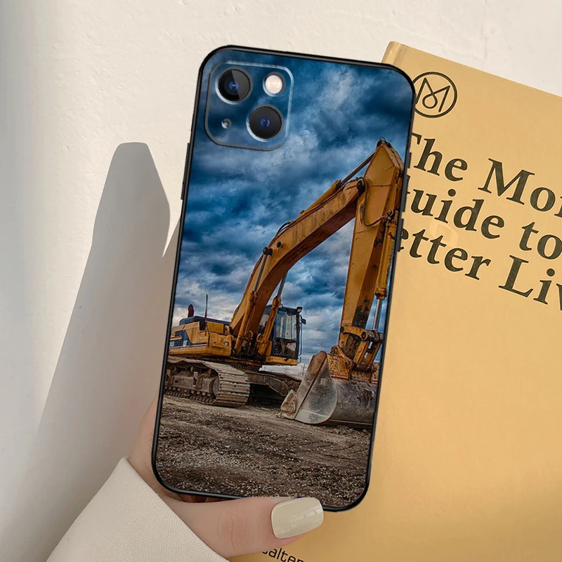 Фото Чехол для экскаватора для iPhone 16 15 14 Pro Max Plus 13 12 Mini 11 Pro Max, задняя крышка №5