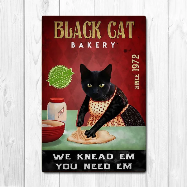 

Постер Kitty Бисквитное печенье, вам нужно em we knead em, Постер в виде кошки, винтажное искусство, украшение для стен в виде семейного клуба, искусс...