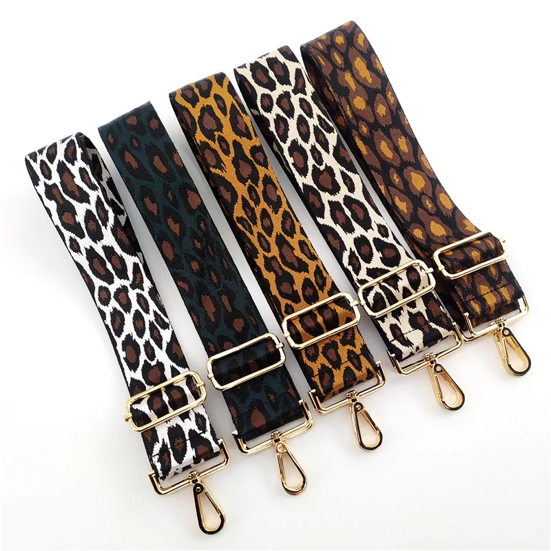 80-130cm Leopard Print Wide 5Cm Strap Adjustable Lengthened Women's Bag Accessories Long Strap Crossbody Replacement Strap