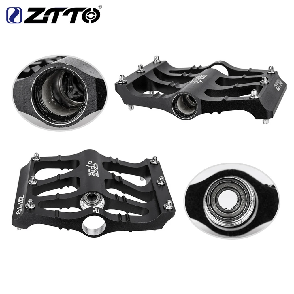 

ZTTO Mountain Bikes Pedal JT05 Double DU Flat Plate Wide Aluminum Alloy Black/Red Pedal Bike Mountain Part Bike Accessories