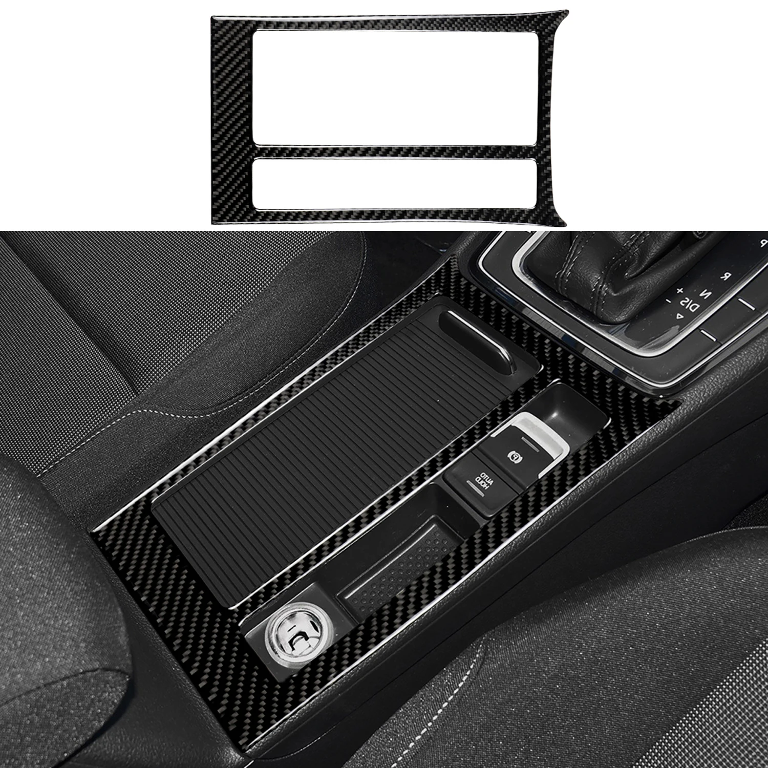 

For Volkswagen VW Golf 7/7.5 MK7 MK7.5 2014-2019 GTI Interior Accessories Carbon Fiber Water Cup Holder Cover 1pcs