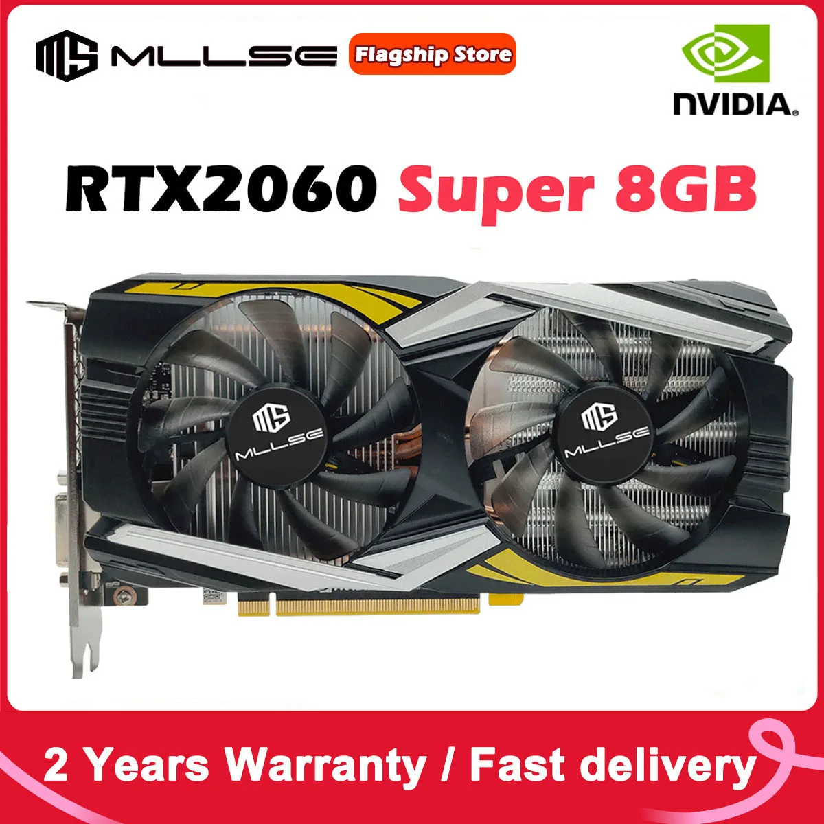 

Mllse 100% New RTX 2060 Super 8GB Game Graphics Card GDDR6 256Bit PCI Express 3.0x16 1470MHz rtx 2060super Gaming 8G Video Card