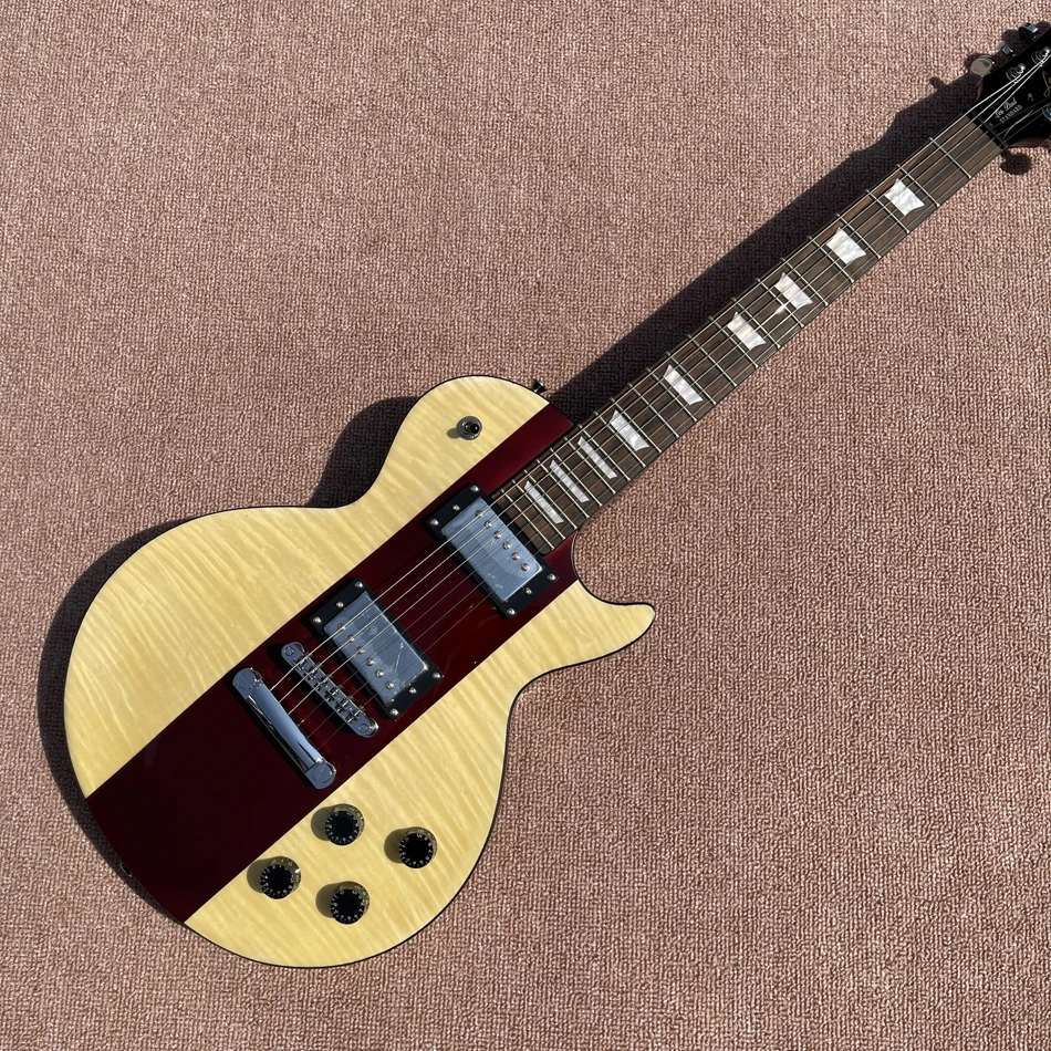 

LP Standard Electric Guitar Natural Maple Top Rosewood Fingerboard Chrome Hardware Black Binding In Stock