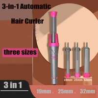 lazy electric curling iron hair curler set 3 in1 automatic curling iron detachable temperature adjustment wave home styling tool