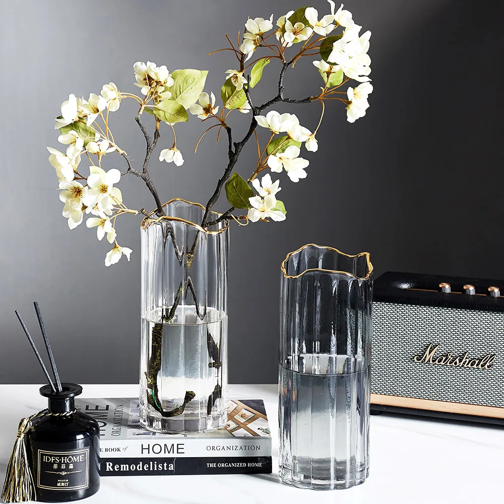 

Современные стеклянные вазы в скандинавском простом стиле, прозрачные Цветы для гостиной, домашний декор, настольные Гидропонные Террариум, садовые украшения
