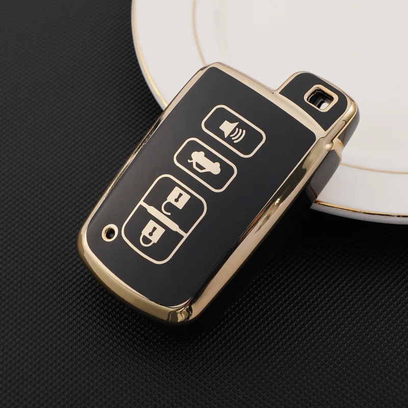 

Чехол для автомобильного ключа из ТПУ для Toyota Prado Avalon Camry Corolla RAV4 Highlander Auris CHR Land Cruiser, 4-кнопочный пульт дистанционного управления, застежка