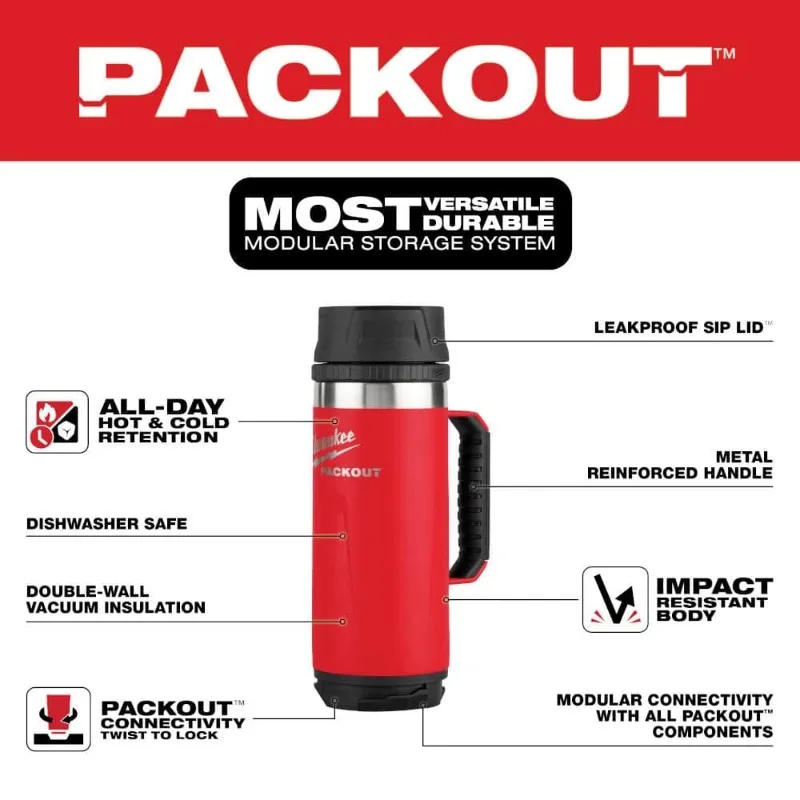 Упаковка Milwaukee 48-22-8394R™Изолированная кружка 18 унций с крышкой Sip аксессуары для