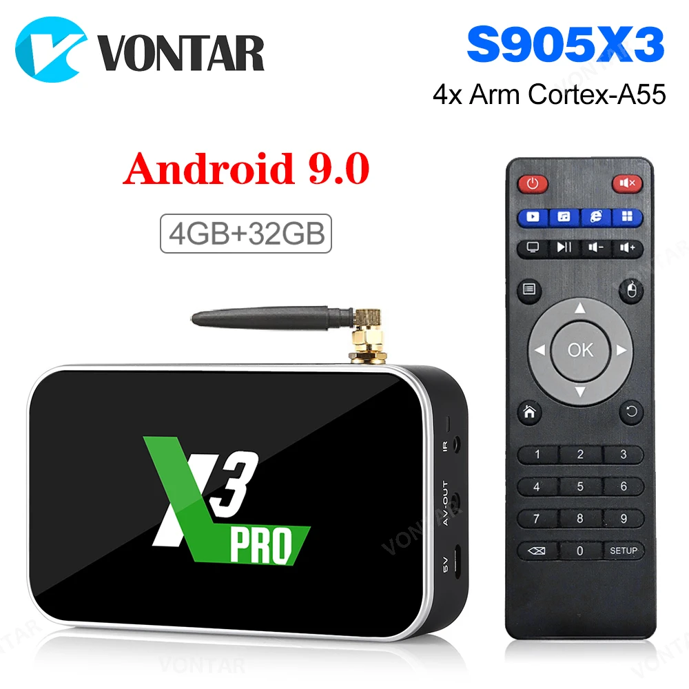 

ТВ-приставка Ugoos X3 Pro, 4 + 32/64 ГБ, Android 9,0, Amlogic S905X3