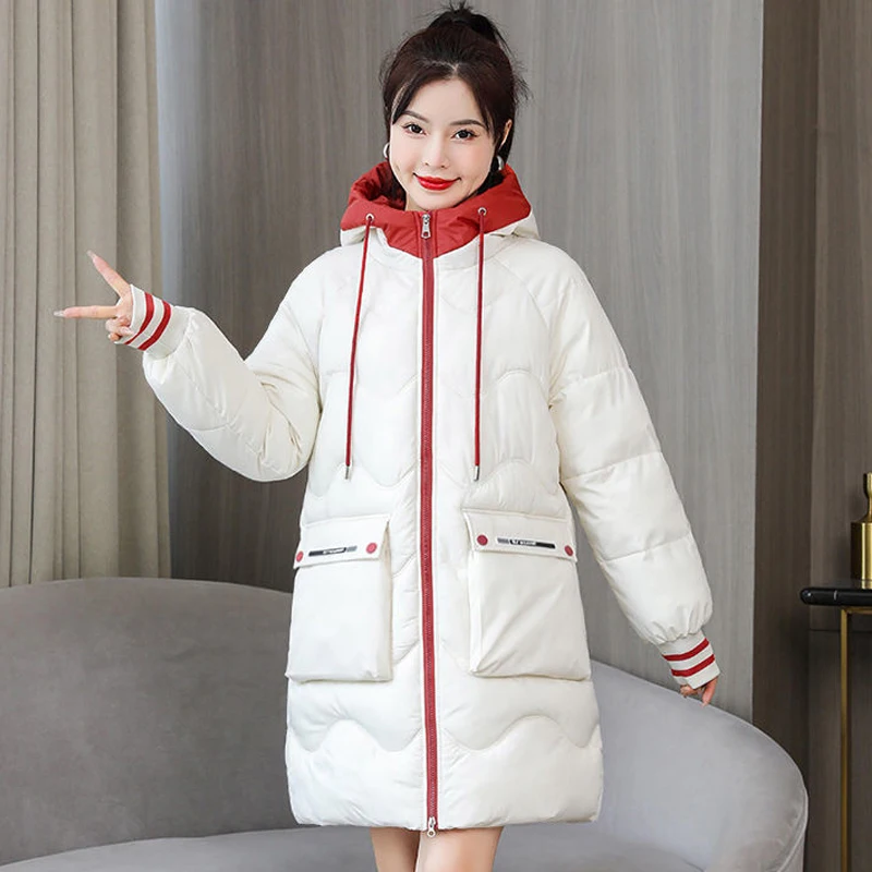 Down Cotton Jacket Women's Parkas 2022 New Winter Hooden Cotton Padded Coat Korean Loose Warm thicken Coat windproof Outwear