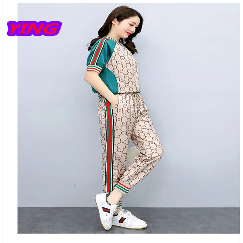 

Summer Sports And Leisure 2022 New Women's Small Tall Print Top Fashionable Western Style Age-Reducing Send The Same Pants