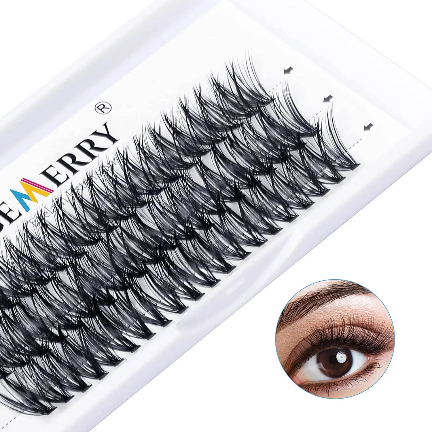 

Gemerry Individual Cluster Lashes 30D DIY Eyelash Extensions 60pcs Lash Clusters Premade Volume Lashes Professional Makeup Tools