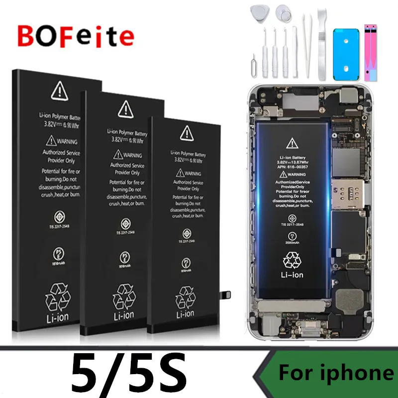 Original Capacity Battery For iPhone 5S 5  Phone Replacement Batteries Warranty One Year Bateria