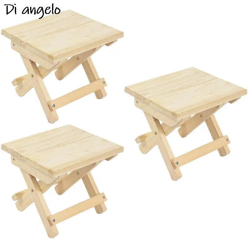 Складной стул из сосновой древесины портативный домашний деревянный табурет