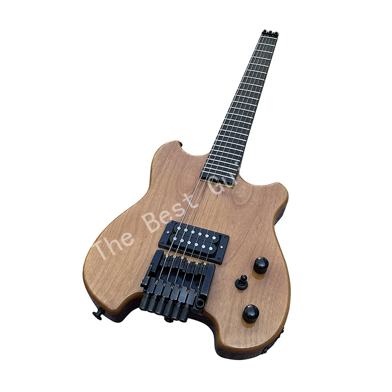 

24 tone headless Electric guitar, made of classic peach blossom heart solid wood, quality assurance, free delivery to your door.