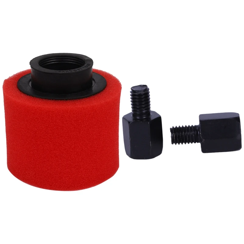 

1 Pcs Air Filter Cleaner Scooter Dirt & 2Pcs Motorcycle Motorbike Mirror Adaptors Converts 8Mm To 10Mm Thread