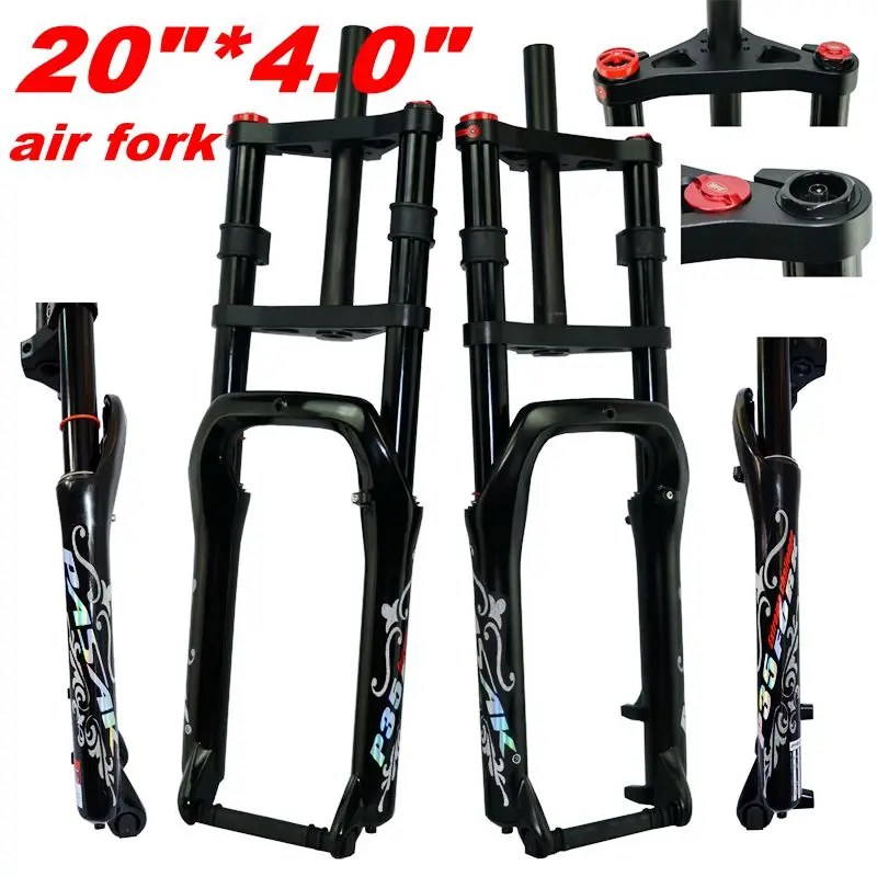 

Double shoulder fat bike fork fat bicycle bicycle 20" 4.0" air forkes Snow MTB Moutain 20inch Bike Fork 135mm magnesiu