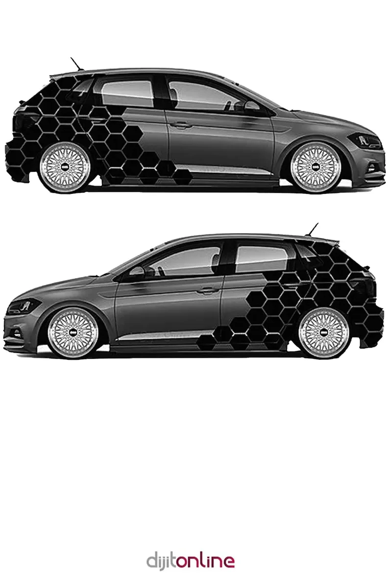

x2 - 47 in x 51 in - Honeycomb Side Door Sticker - Rear Fender Sticker - Car Sticker