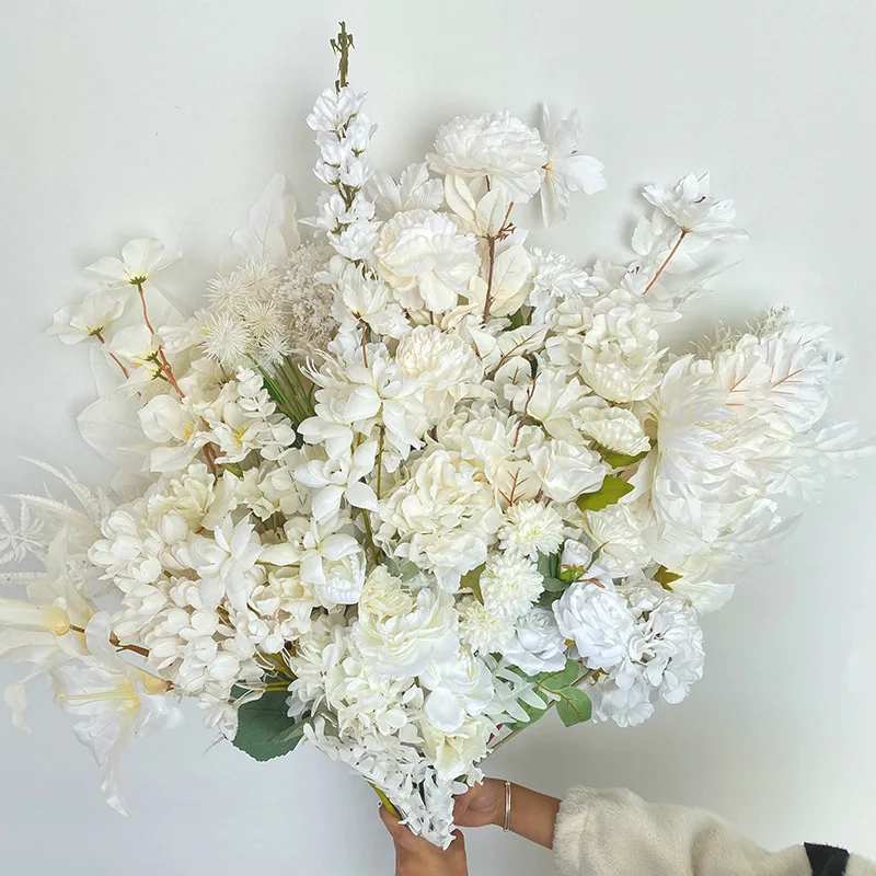 

White Simulation Bouquet Wedding Decoration Artificial Flowers Home Decoration Flowers Dining Table Decoration Accessories