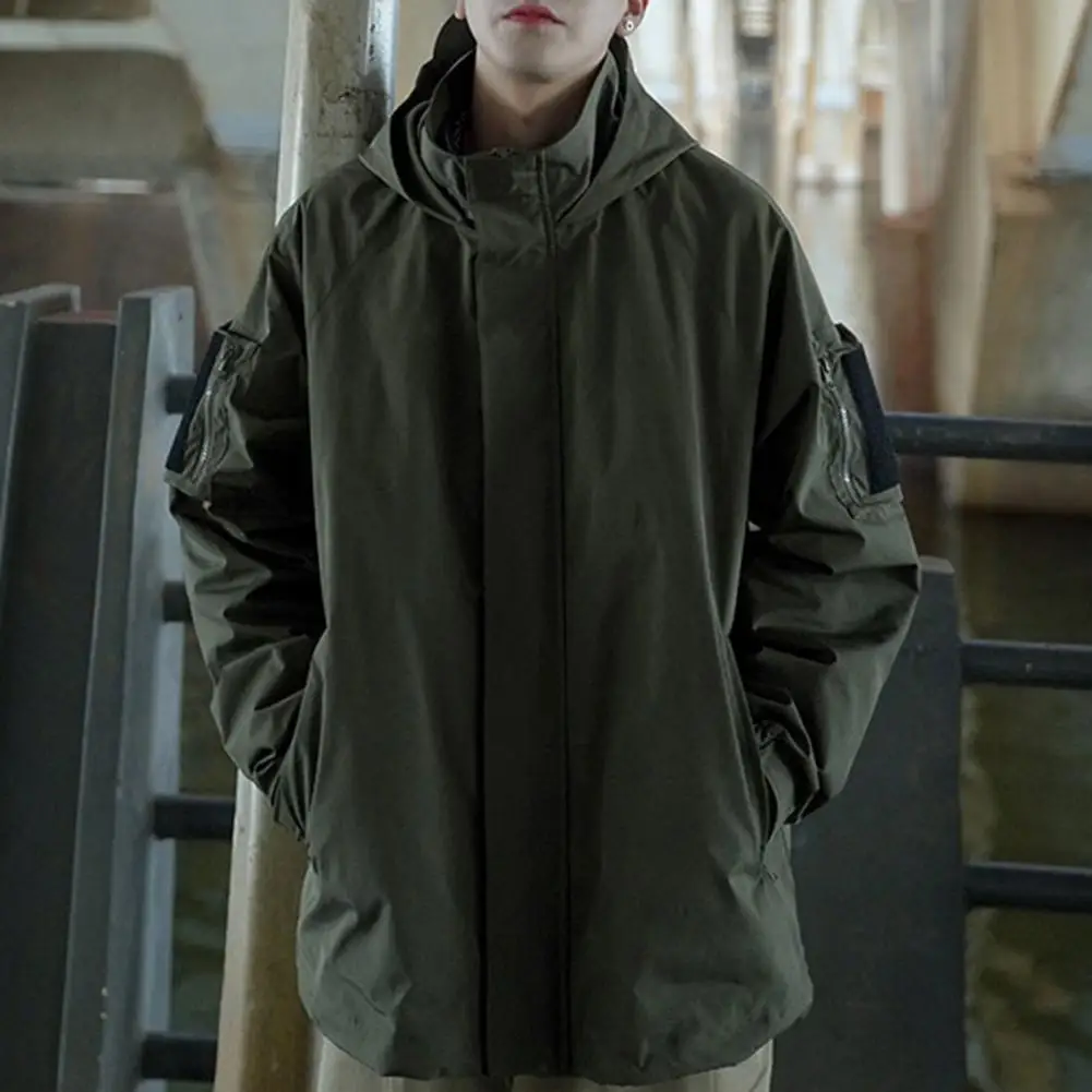 

Spring Coat Long Sleeves Men Spring Coat Multi Pockets Men Spring Coat