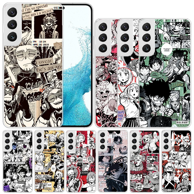 

Anime My Hero Academia Soft Cover for Samsung Galaxy S23 S22 S21 Ultra S20 FE S10 Plus Print Phone Case S10E S9 S8 + Pattern Coq