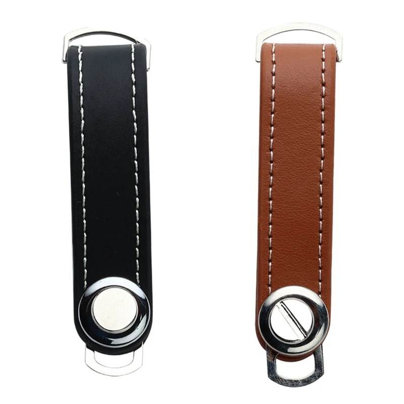 

2PCS PU Leather Car Key Pouch Storage Case Wallet Holder Key Wallet Ring Housekeeper Pocket Key Organizer