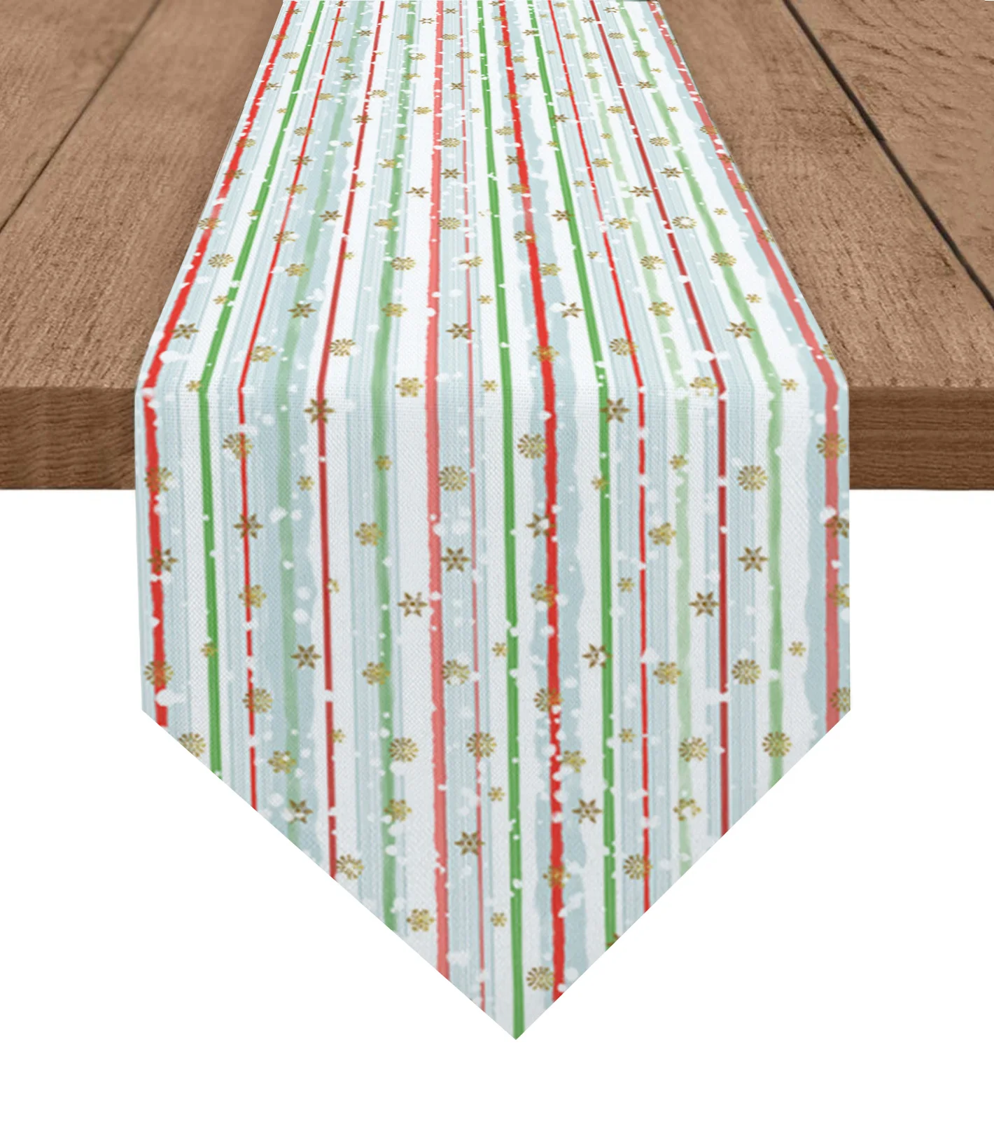 

Christmas Snowflake Lines Table Runner Wedding Party Decor Tablecloth Holiday Kitchen Table Decor Table Runner