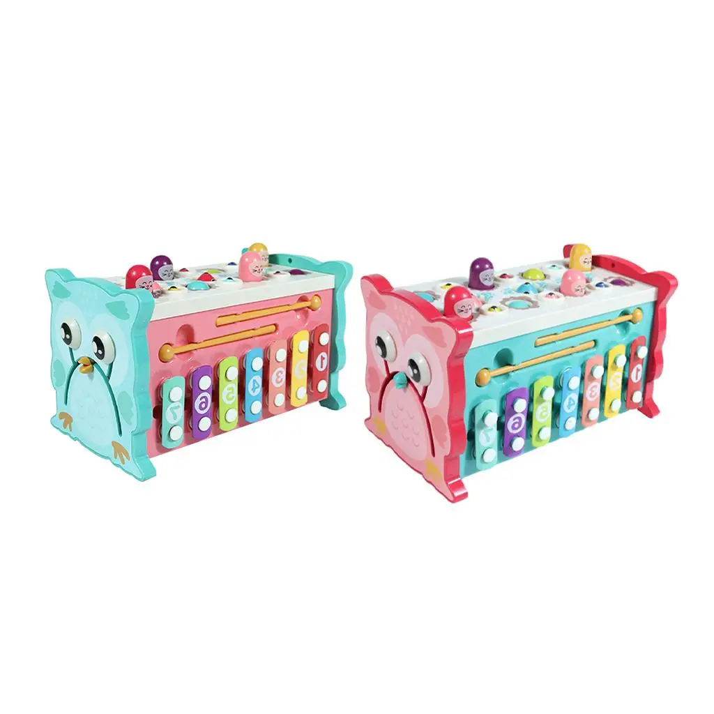 Kids Hammering Pounding Toy Xylophone Puzzle Game Educational Drag Toys for Boys Girls