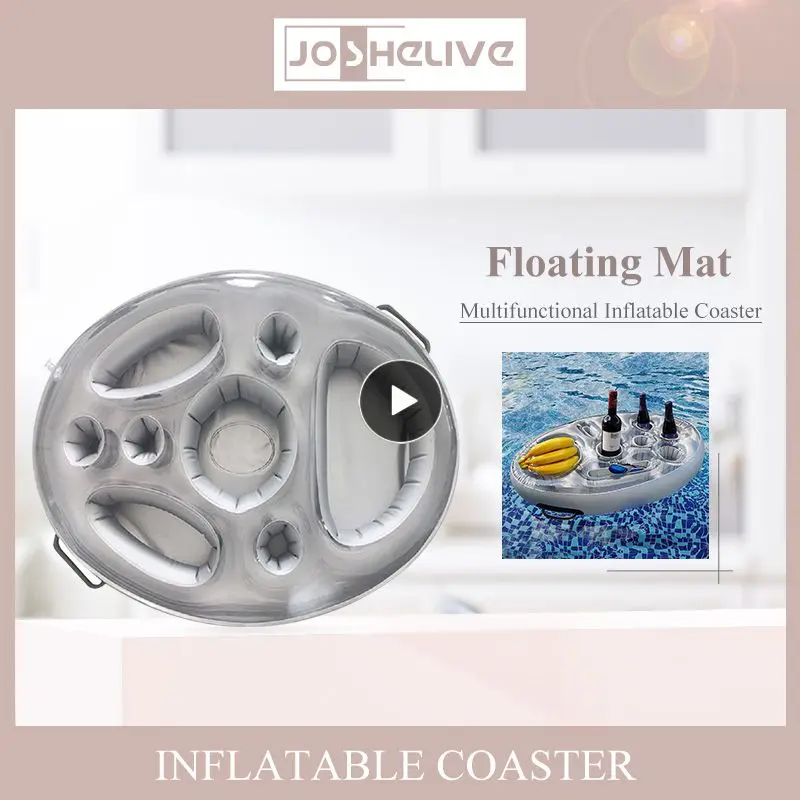 

Summer Party Bucket Cup Holder Beer Drinking Cooler For Table Bar Tray Beach Swimming Wine Fruit Snack Tray Inflatable Coaster