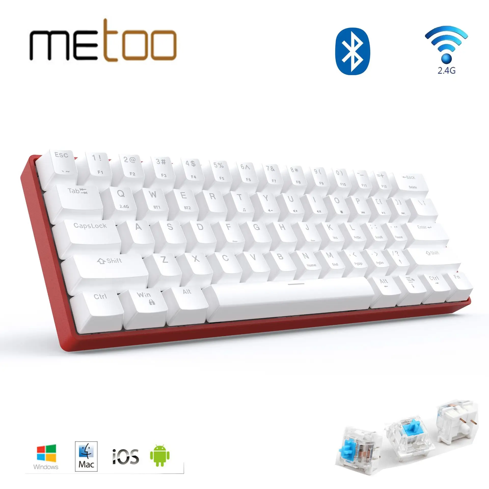 

Spot gk61 wireless 2.4+ Bluetooth game mechanical keyboard 60% keyboard mobile phone tablet