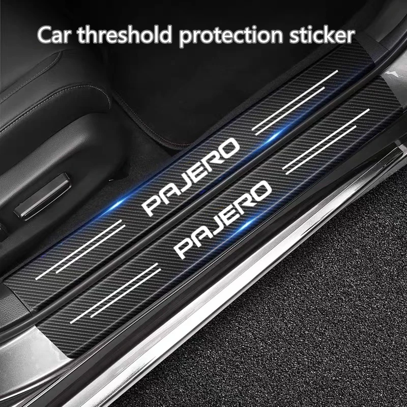 

Carbon Fiber Car Sticker Strip Auto Door Threshold Anti Scratch Tape Waterproof Decal For Mitsubishi Pajero 2 3 4 Accessories