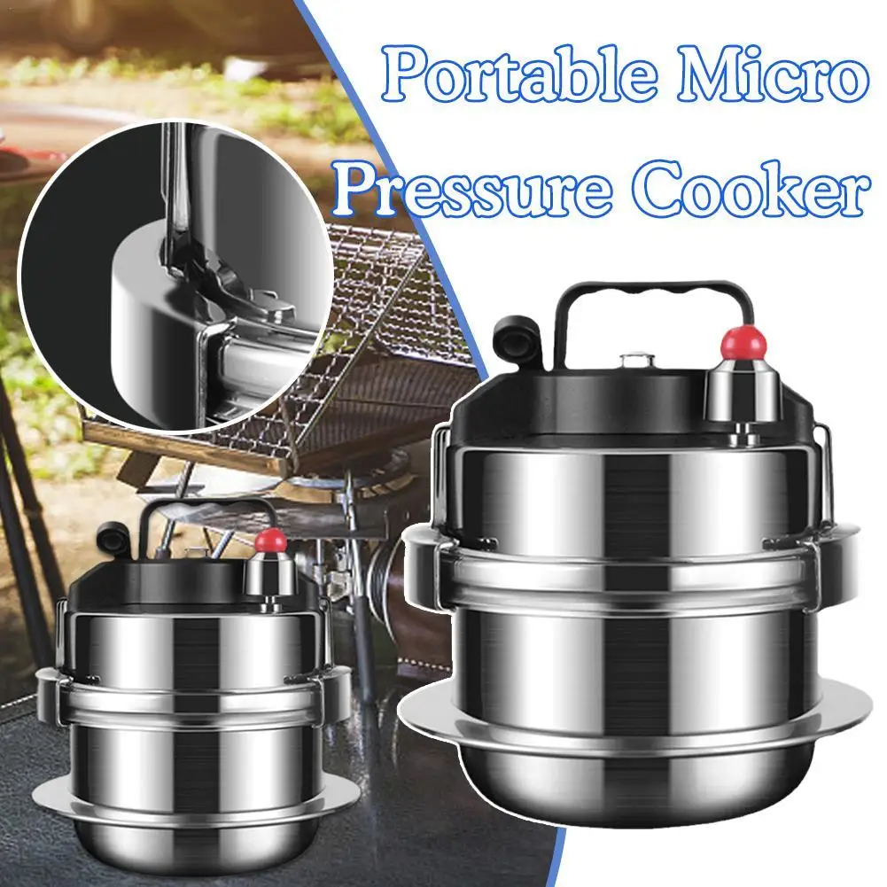 

0.8L/1.2L/1.45L 304 Stainless Steel Portable Micro Pressure Cooker Outdoor Camping Cooker Household 5-minute Quick Cooking Pot