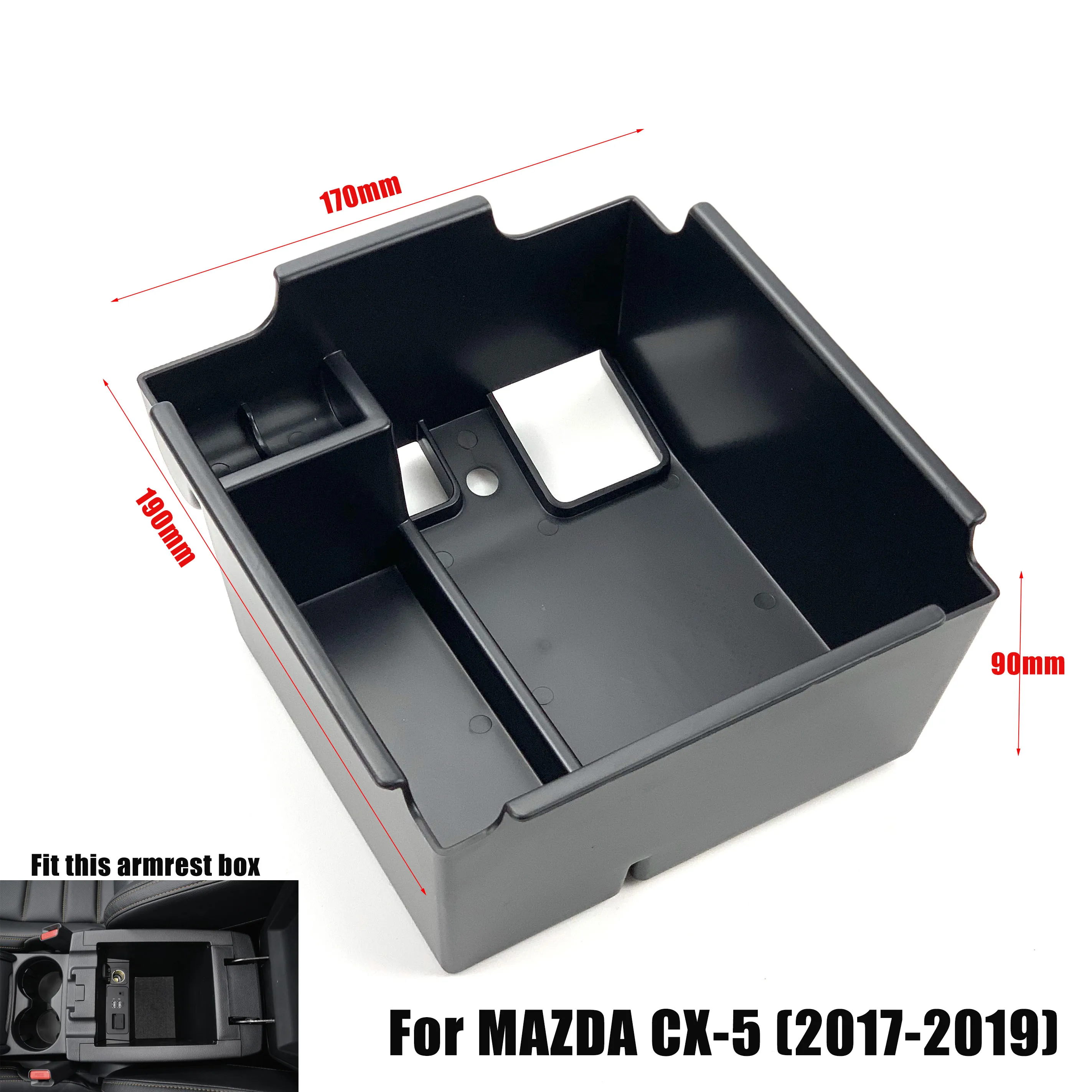 

Cotochsun For Mazda CX-5 CX5 2017 2018 accessories Armrest Storage Box Center Console Container Bin Tray Holder Stowing Tidying